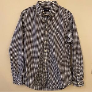 Ralph Lauren navy and white gingham dress shirt